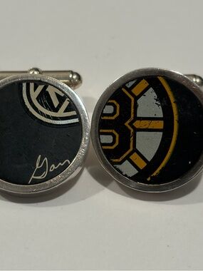 Boston Bruins Game Used Hockey Puck Cufflinks